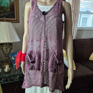 Open knit cover up for layering. Boho ,S